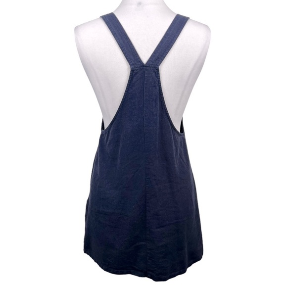 FOREVER 21 Linen Blend Casual Bib Overall Jumper Mini-Dress Shift Dress - Picture 4 of 6
